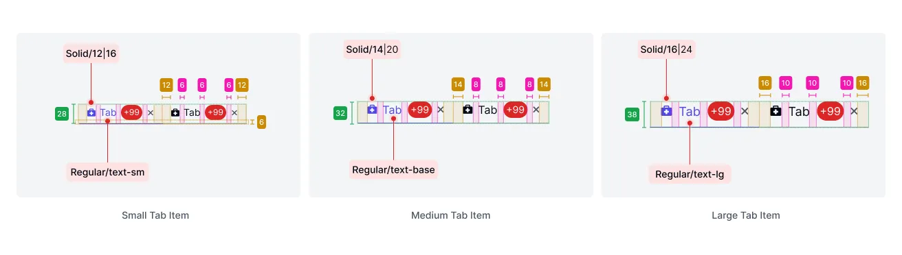 Tab Component - layout spacing
