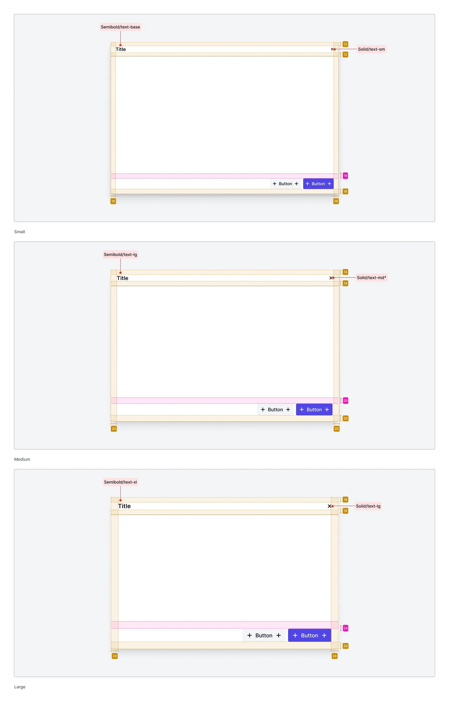 Modal - layout spacing