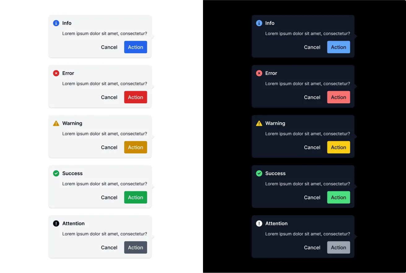 Popconfirm - light & dark mode