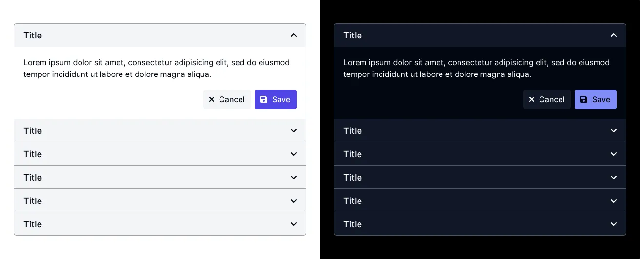 Accordion - light & dark mode