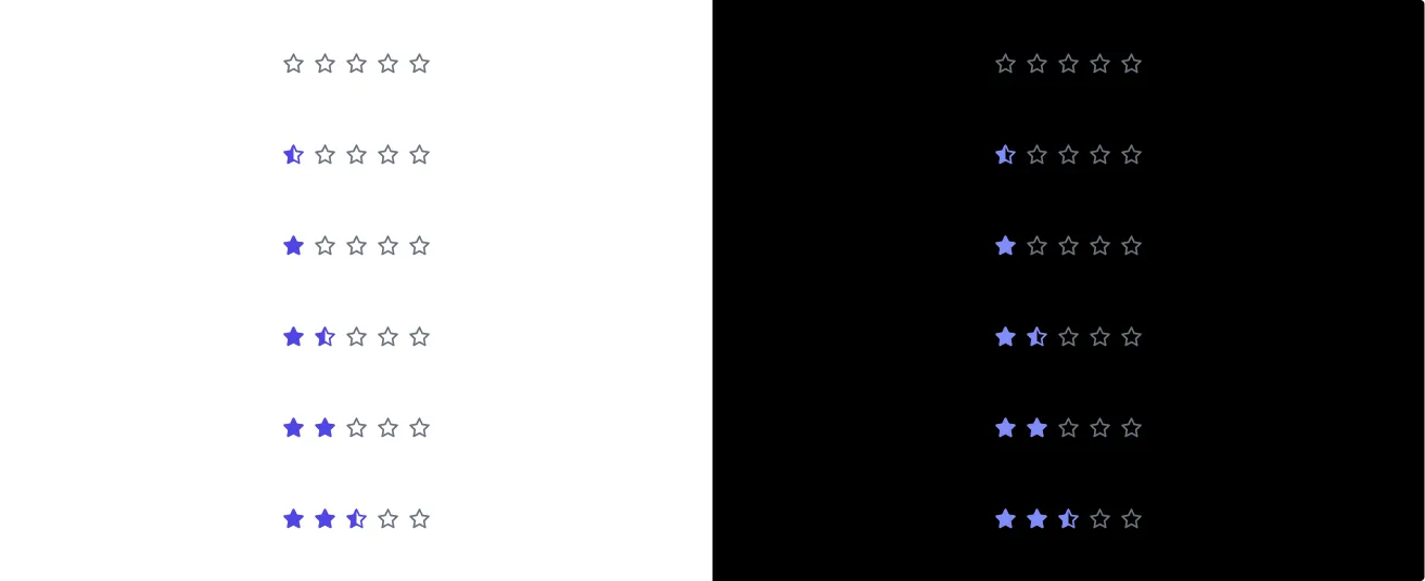 Rating - light & dark mode