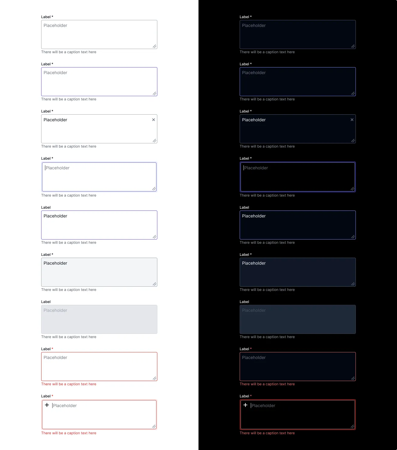 Textarea - light & dark mode
