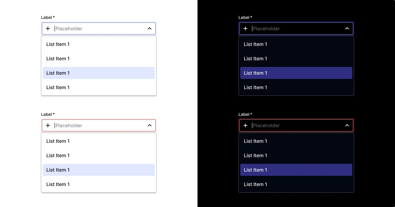 Select - light & dark mode