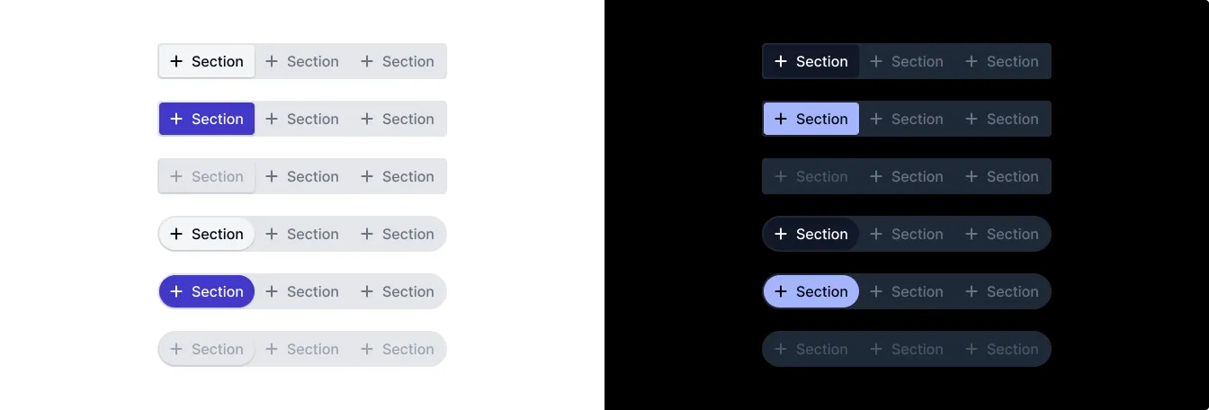 Segmented Picker - light & dark mode